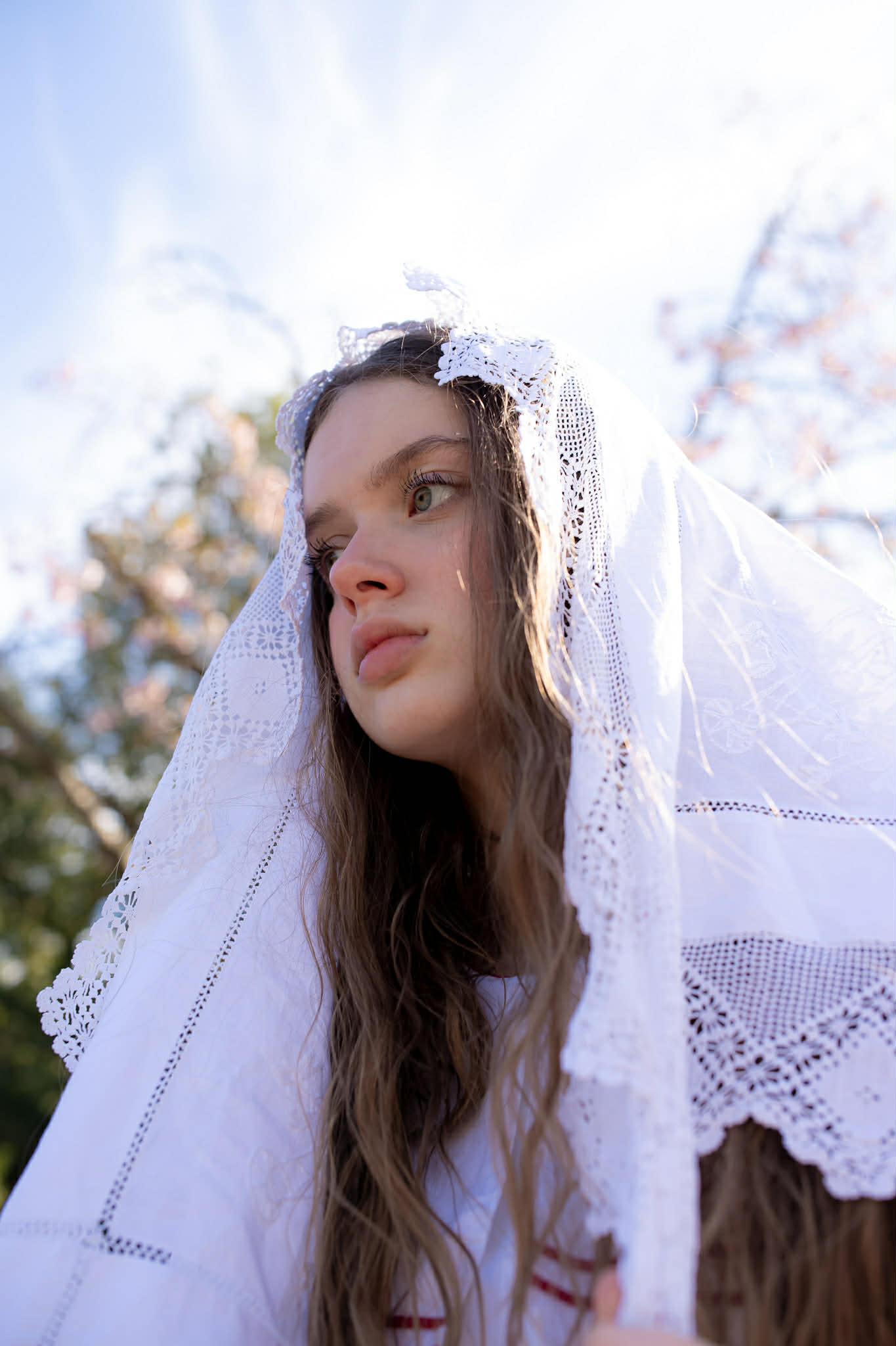 Portrait with lace veil