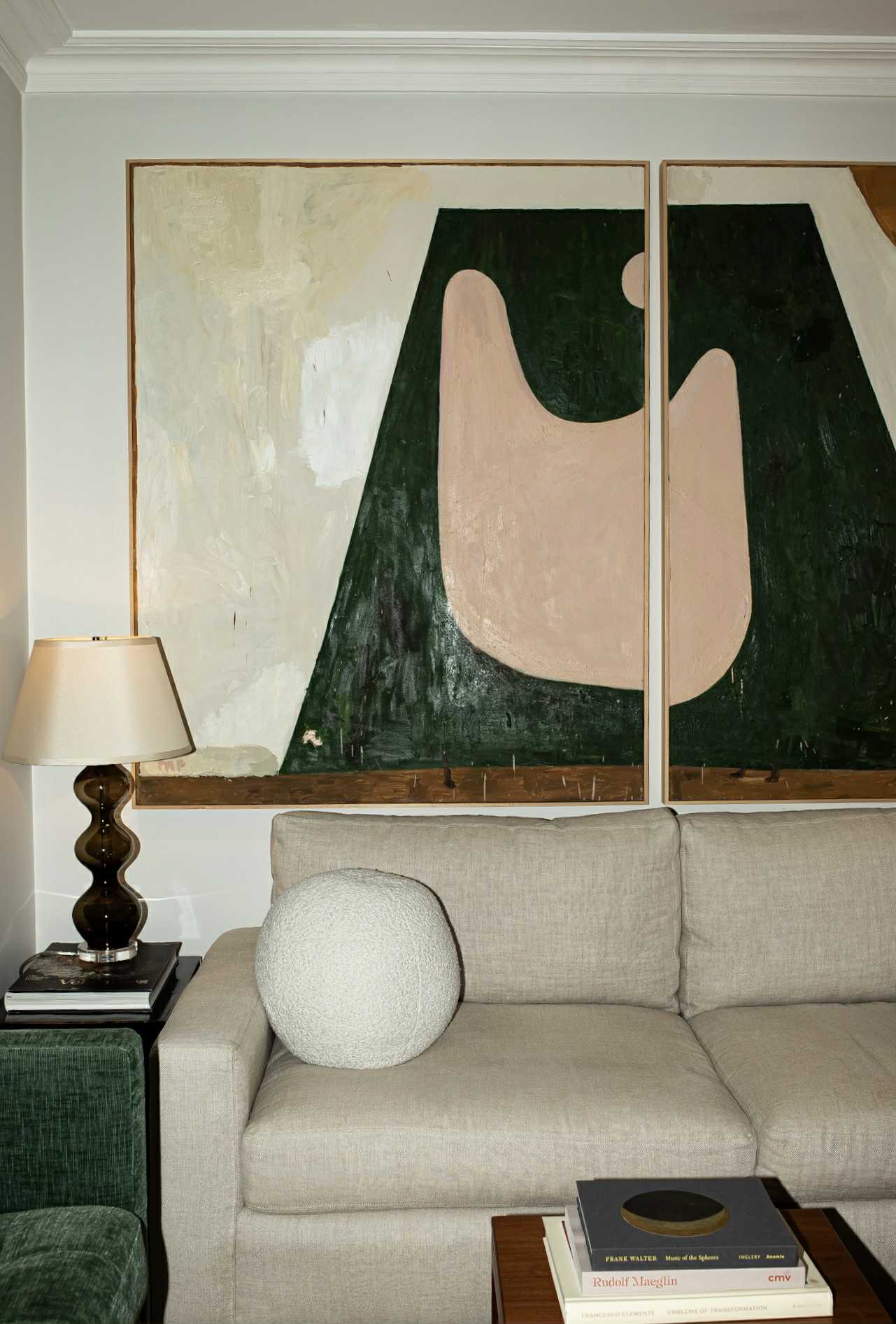 Modern living room interior with abstract art